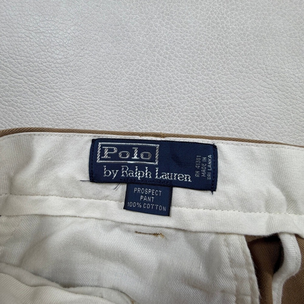 Polo Ralph Lauren Prospect Pant Mens 35x32 Khaki Tan Cotton Chino Straight Leg - Picture 5 of 12